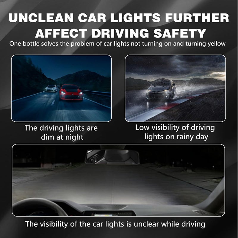 Botou 2026 New Headlight Restoration Kit, Headlight Cleaner and Restorer Spray, Automotive Headlight Cleaner Oxidized and Yellowed Head Light Restoring Kit, with 10ml Coating Agent, Towel and Sponge (1Set) - Image 3